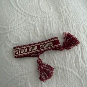 Dior Burgundy and Cream J'Adior Bracelet